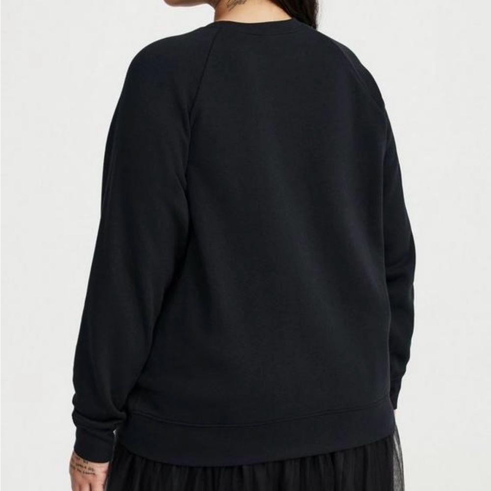 Torrid Black Fleece Sweatshirt with Silver Bow Accents - Picture 3 of 3